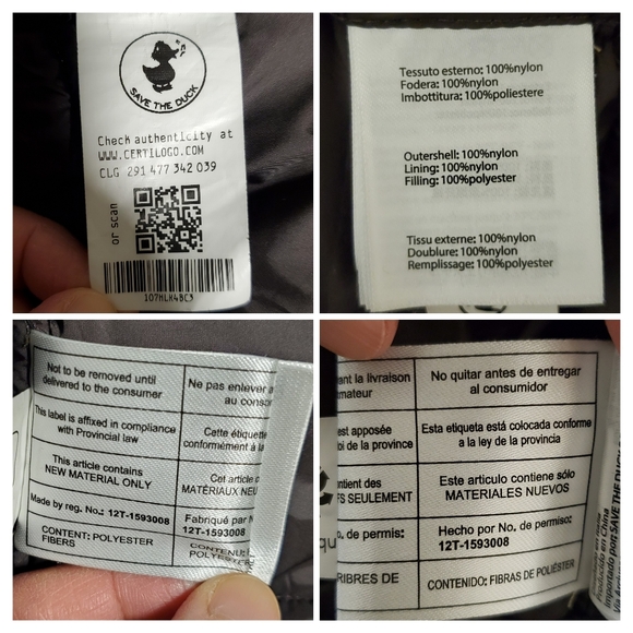 SAVE THE DUCK Dark Brawn Long Puffer Jacket, Size L - Picture 16 of 16